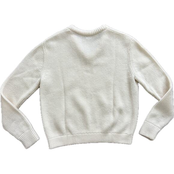Kule Blythe Wool Cashmere V-Neck Cream Sweater Long Sleeve Cozy Warm Knit Medium - Picture 6 of 11